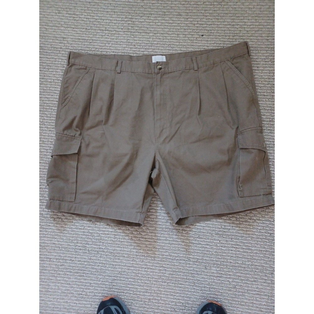King Size Men's Size 50B Cargo Shorts Multipocket Tan Cotton Big & Tall